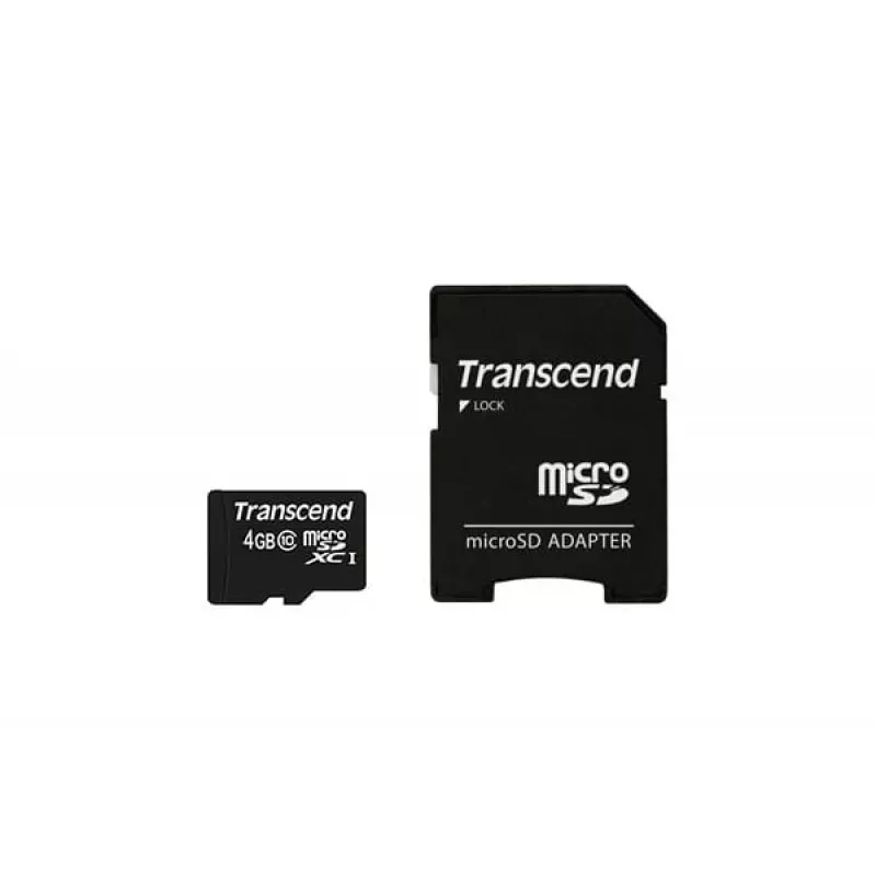 Flashgeheugen Transcend 4GB MicroSDHC Class 10 met adapter
