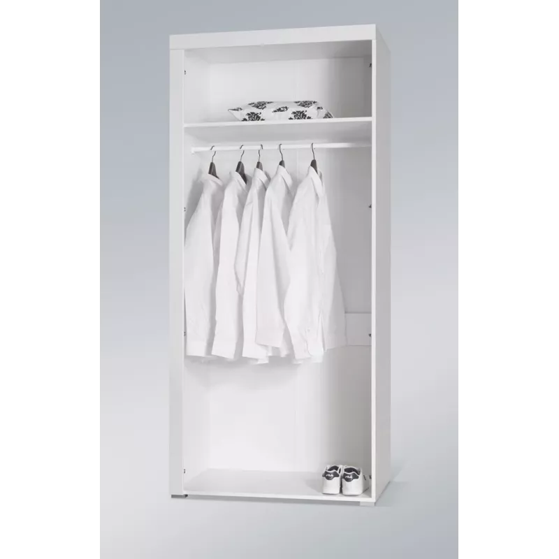 Cama Meble SAMBA 1 BI/BI kledingkast, wit / wit hoogglans