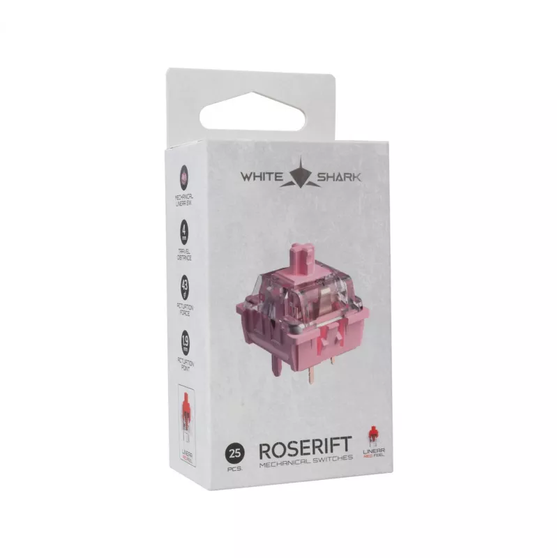 White Shark Roserift mechanische toetsenbordschakelaars, 25 stuks