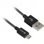 USB-A-naar-B-kabel Sharkoon 1,0 m met aluminium gevlochten afscherming, USB-datakabel