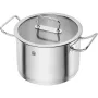 Pannenset ZWILLING 65120-005-0 — 5-delige roestvrijstalen pannen, deksels, oven- en vaatwasserbestendig, antiaanbaklaag, max. 200°C