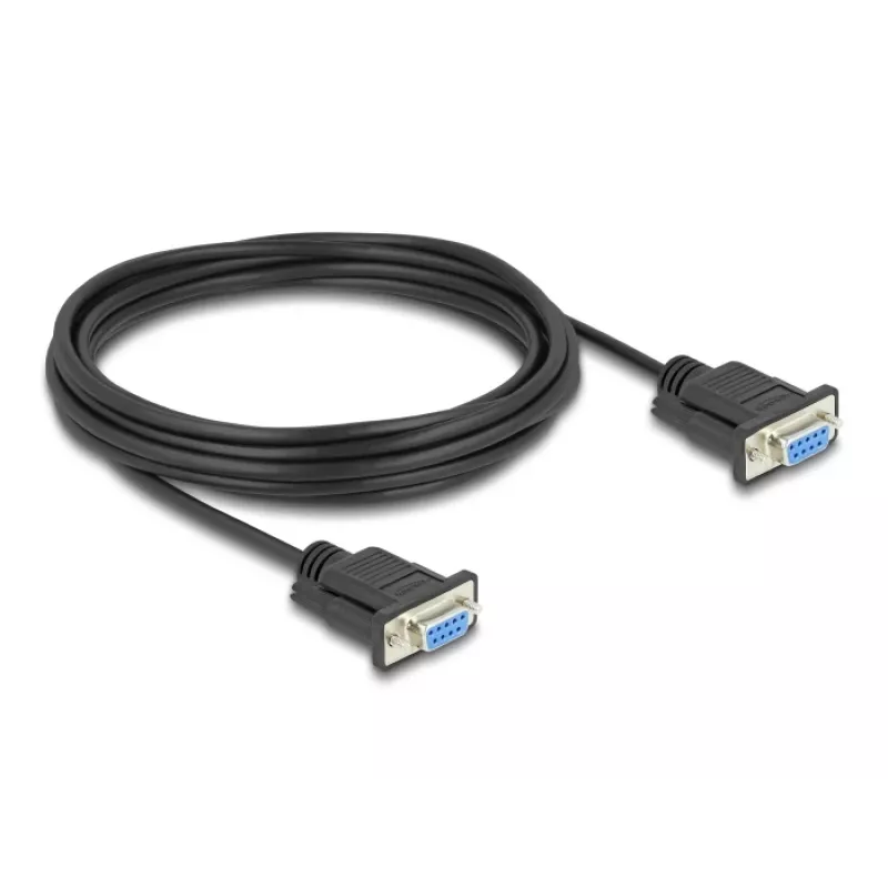 Delock RS-232 kabel serieel D-Sub9 bus naar bus met smalle stekkerbehuizing 5 m