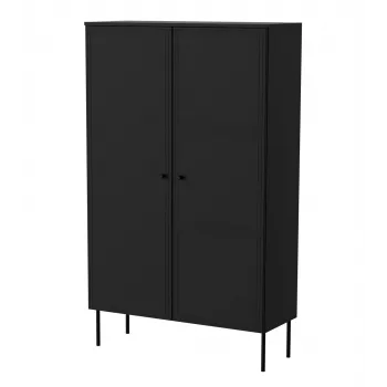 Opbergkast Cama Meble PALAZZO BIS 100x39x166 matzwart, staand aan de wand