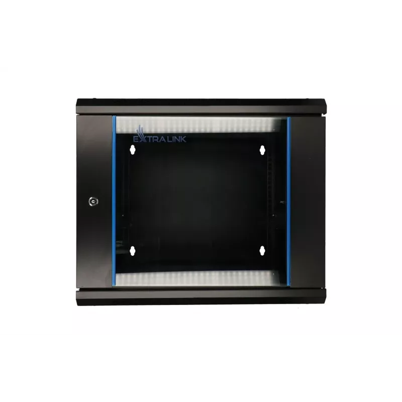 Extralink Rackmount-behuizing 6U 600x600 AZH zwart wandgemonteerd, kantelbaar
