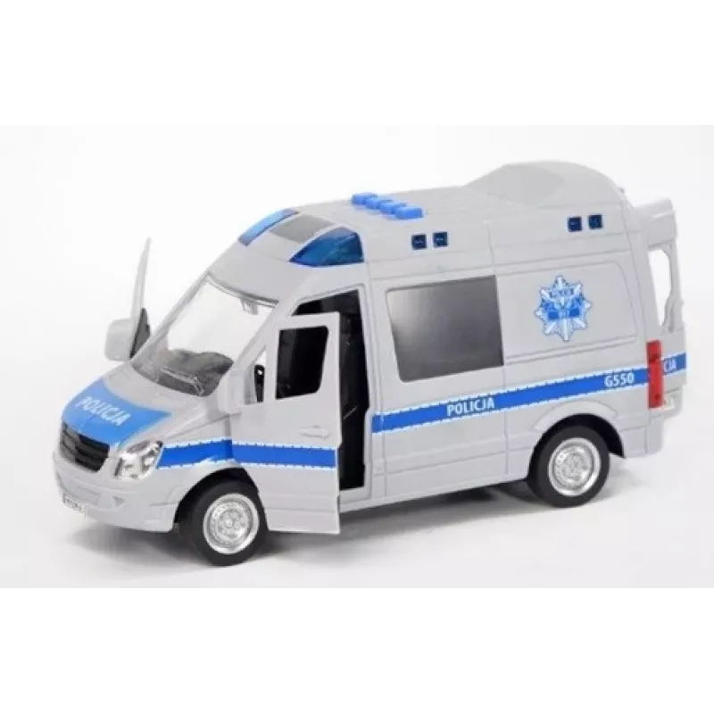 Mechanisch speelgoed Madej model 075007 — politie met geluid, opwindmechanisme