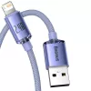 Baseus Crystal Shine kabel USB naar Lightning, 2,4A, 2m (paars)