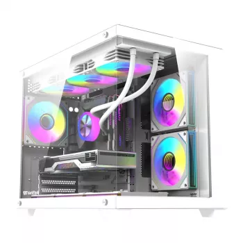Computerbehuizing DarkFlash B275 PRO (wit) met 6 ventilatoren