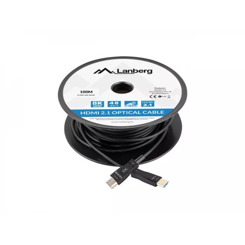 HDMI-kabel Lanberg CA-HDMI-30FB-1000-BK 100m zwart