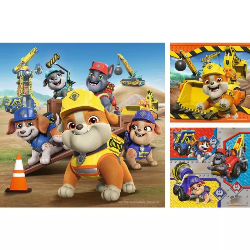 Kinderpuzzelset Ravensburger Rubble & Crew werkmachines — 3 puzzels × 49 stukjes