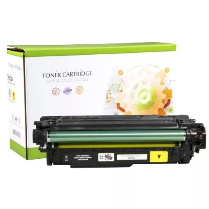 Compatibele Static Control HP 653A (CF322A) tonercartridge, geel