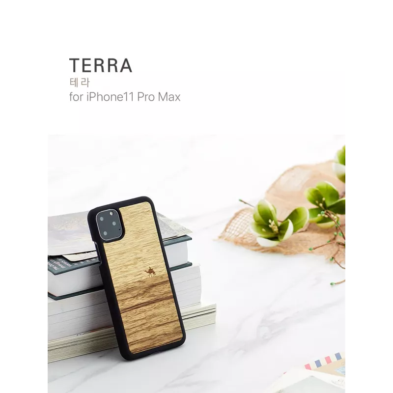 Smartphonehoesje man and wood voor iPhone 11 Pro Max — terra zwart