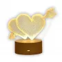Nachtlamp Extralink HOME 3D optische illusie 'Pierced Hearts' USB nachtlamp
