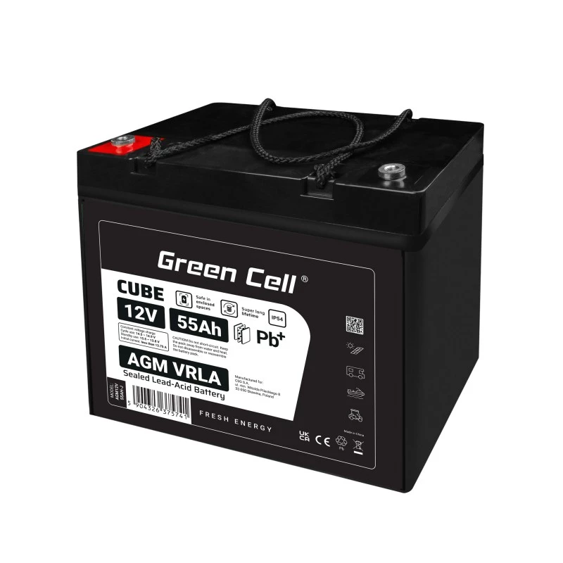 Batterij AGM VRLA 12V 55Ah IP54