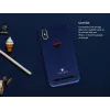 Kaarthouder-achterkant VixFox voor iPhone XSMAX, marineblauw, achterklep met geïntegreerde kaarthouder