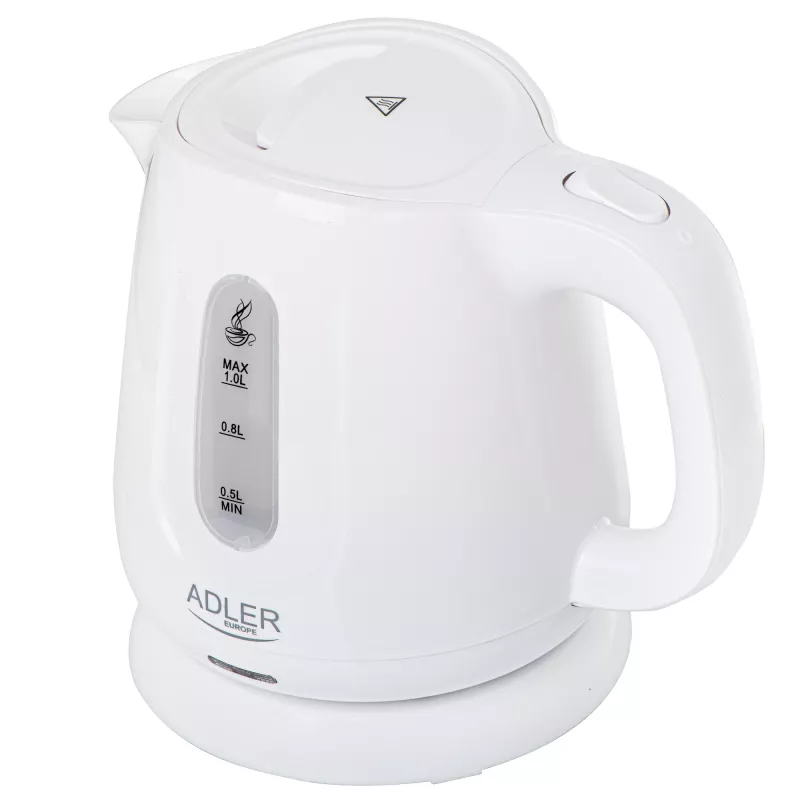 Waterkoker Adler AD 1373 – 1 L inhoud, 850 W, wit, 360°-basis, polypropyleen