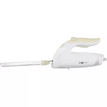 CLATRONIC EM 3062 elektrisch mes, handgeleide voedsel snijder, wit, roestvrijstalen messen, 160 W
