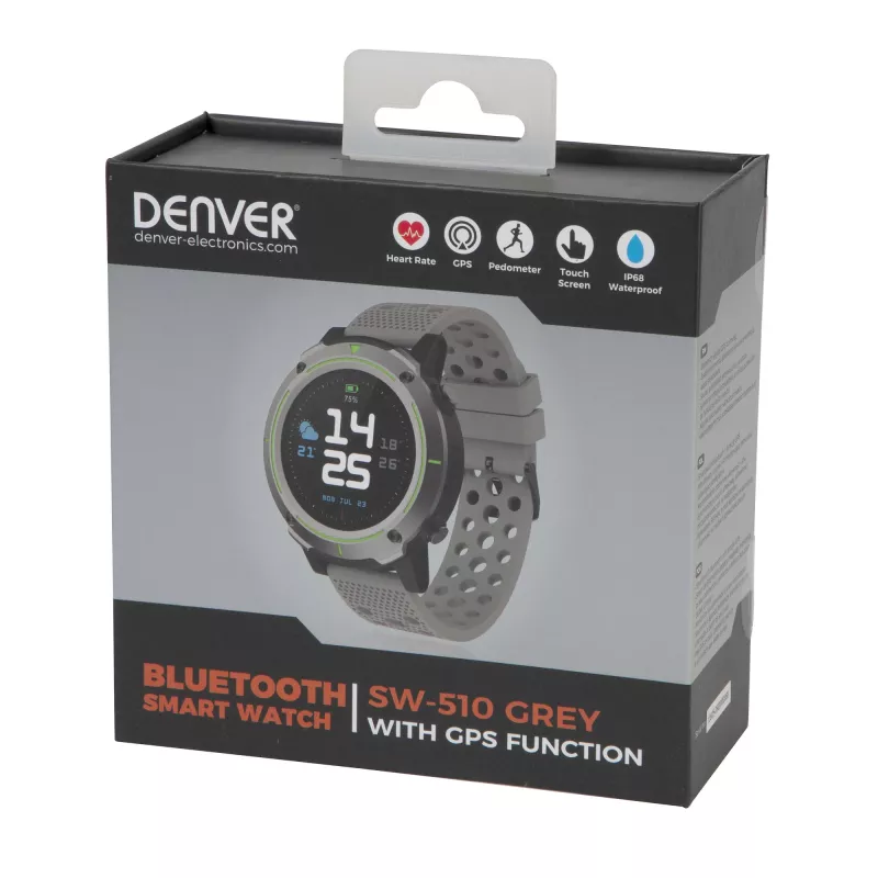 Denver SW-510 GPS-smartwatch, 1,3" touchscreen, grijs