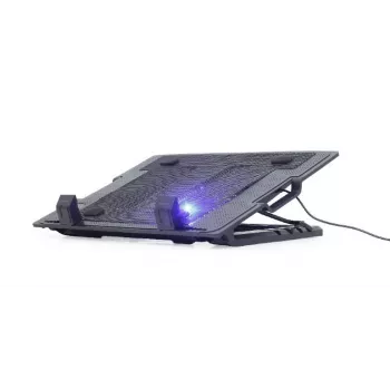 Laptop-koelpad Gembird NBS-1F17T-01, voor schermen tot 17 inch, 1×15 cm ventilator, USB 2.0, 370×265×33 mm, 350 mA, zwart