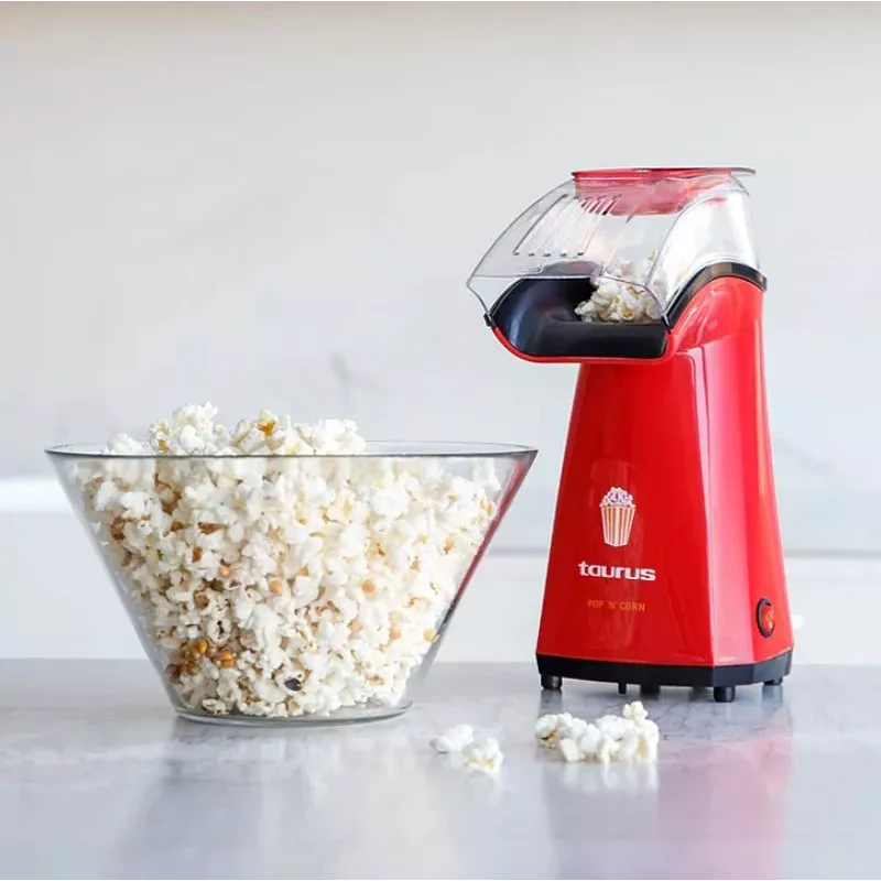 Popcornmachine Taurus 968375000 S7600343 — 1100 W, transparante deksel, 3 min. bereidingstijd