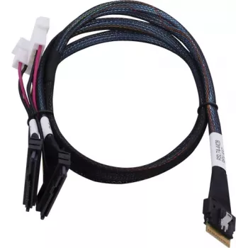 SAS-kabel ADAPTEC Microchip Technology 2305500-R SlimSAS ×8 naar 2×2SFF-8639 U.2, 0,8 m, zwart