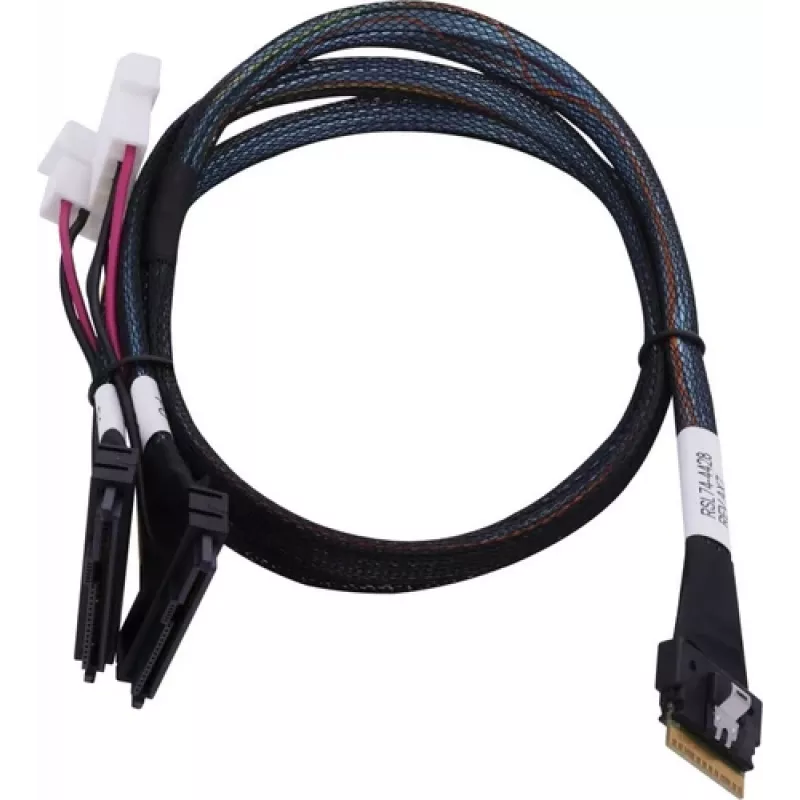 SAS-kabel ADAPTEC Microchip Technology 2305500-R SlimSAS ×8 naar 2×2SFF-8639 U.2, 0,8 m, zwart