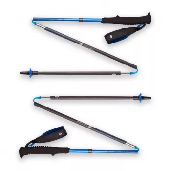 Trekkingstok Black Diamond Distance Carbon Z-Pole, carbon schacht, opvouwbaar Z-vouwsysteem, 296 g, 44–130 cm