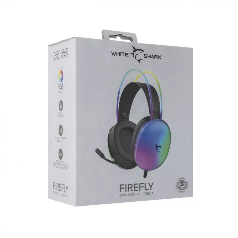 Koptelefoon White Shark GH-2342 Firefly zwart