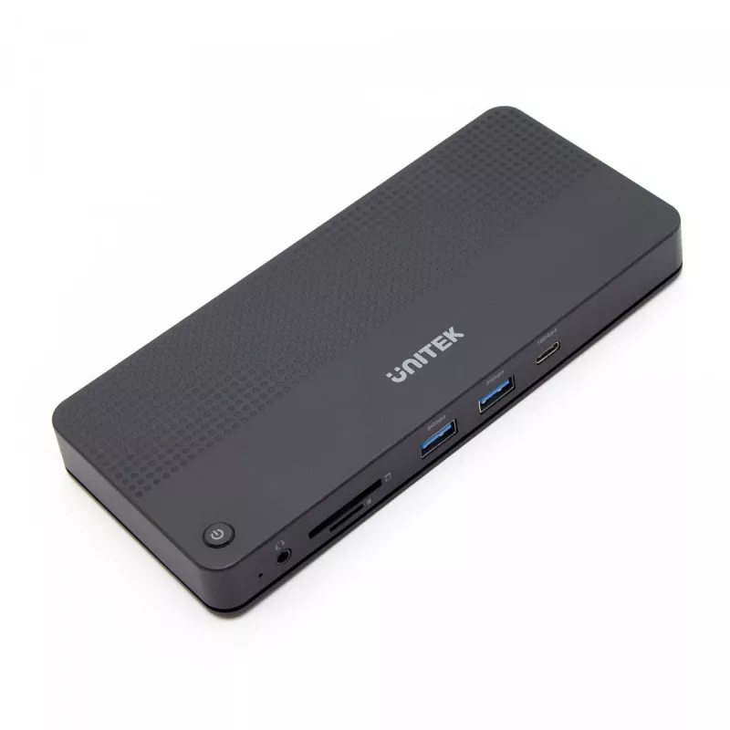 Dockingstation UNITEK D1079A USB4 bedraad zwart 100W Power Delivery