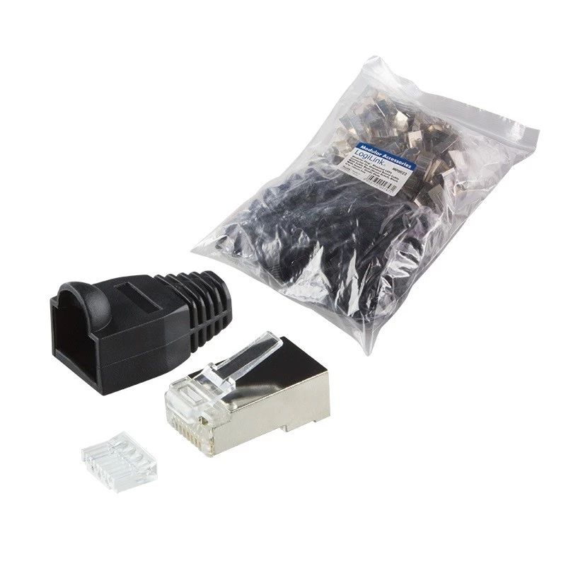 Draadverbinder RJ45 LogiLink MP0022 zwart transparant