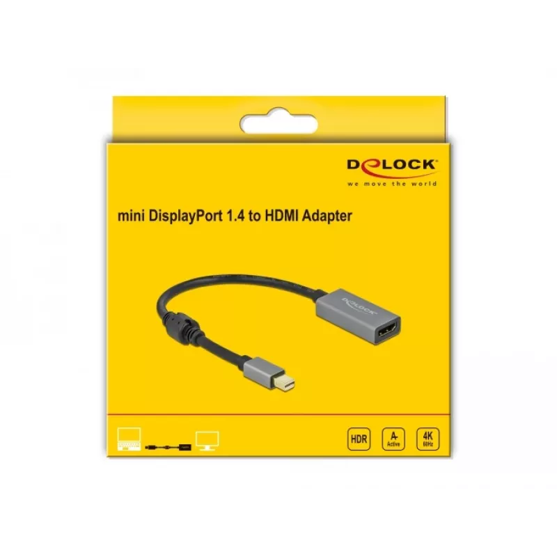 Active mini DisplayPort 1.4 naar HDMI-adapter DeLOCK 66570