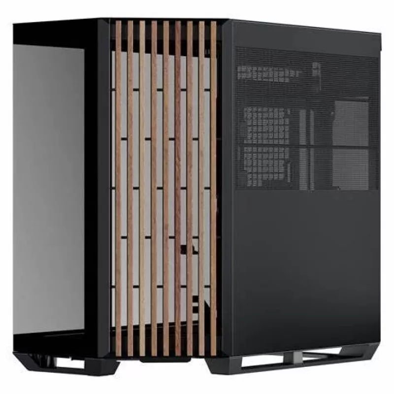APNX V1-W-BK-v1 Midi-Tower zwart, hout