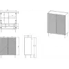 Rek cama meble ONDA 2D2SZ boekenkast 98×45×127 cm zwart