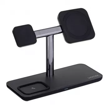 Vrijstaand oplaadstation UNITEK P1212A 15 W draadloos ABS zwart zilver