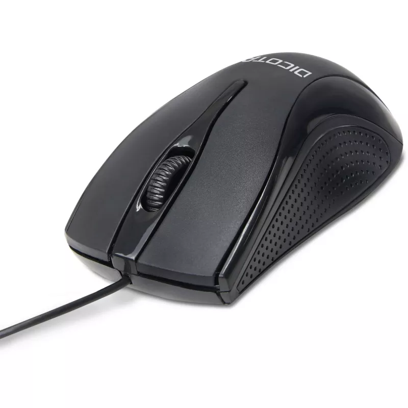 DICOTA - muis - ambidexter - laser - 3 knoppen - bedraad - USB - zwart (D32011)