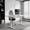 In hoogte verstelbaar bureau Up Up Bjorn wit, tafelblad L wit