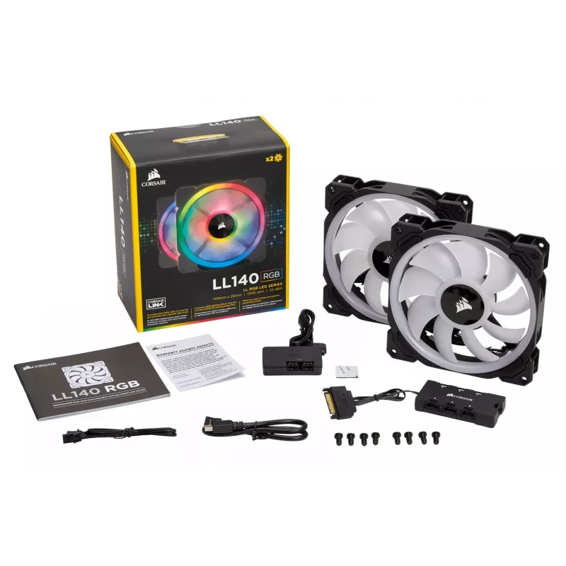 CORSAIR LL140 RGB 140mm ARGB-behuizingsventilator 2-pack