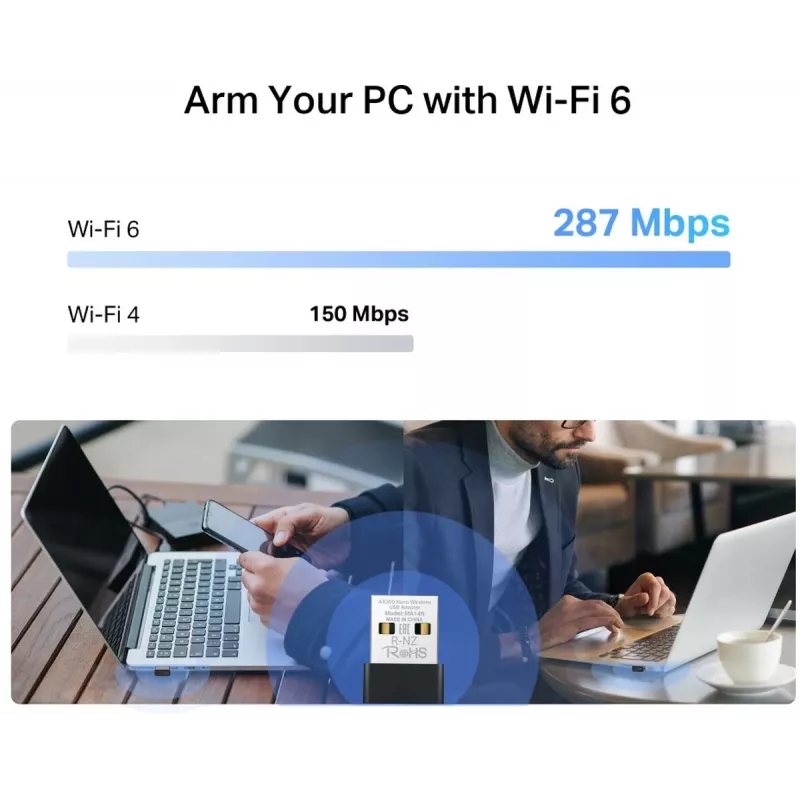 Mercusys MA14N AX3000 Nano wifi-usb-adapter, tot 287 Mbps