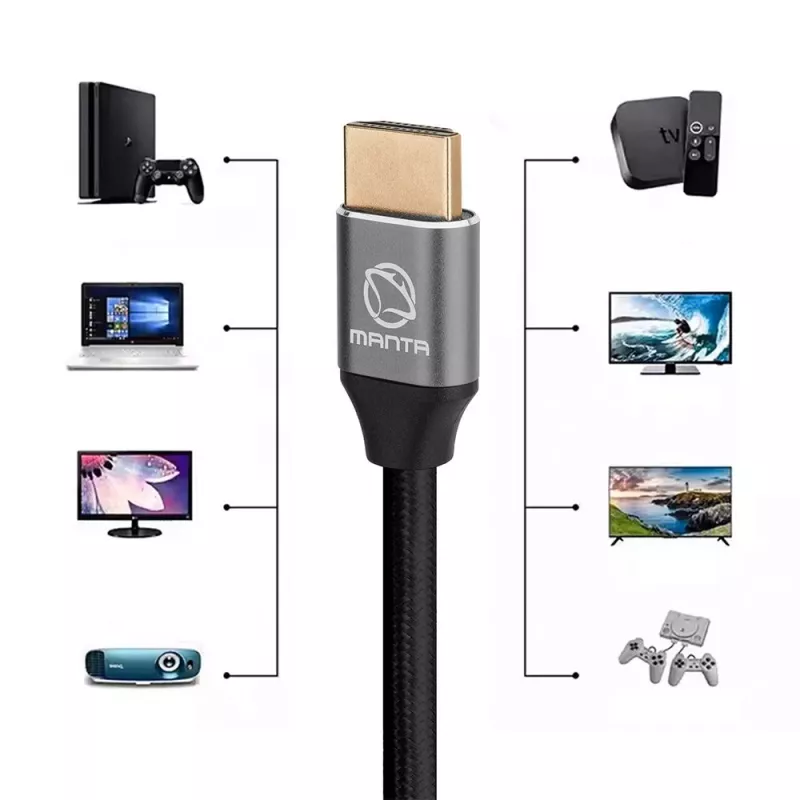 HDMI-kabel MANTA HDMI-1.5MC 1,5 m, ondersteunt tot 8K
