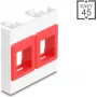 DELOCK Easy 45 module 2x keystone-houders 45x45 mm wit/rood