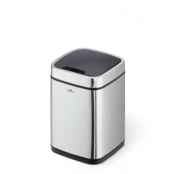 Afvalbak Durable NO TOUCH 6L rechthoekig RVS zilver zwart