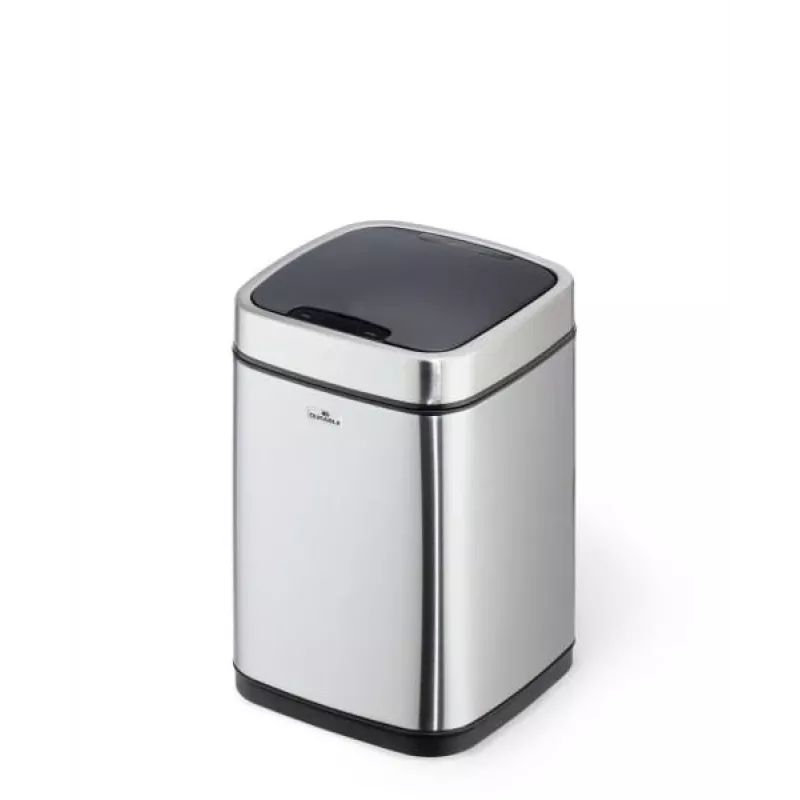 Afvalbak Durable NO TOUCH 6L rechthoekig RVS zilver zwart