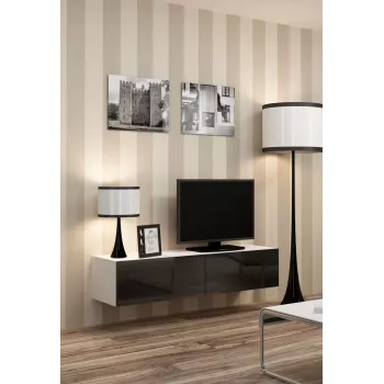 Cama tv-standaard VIGO 140 30/140/40 wit/zwart glanzend