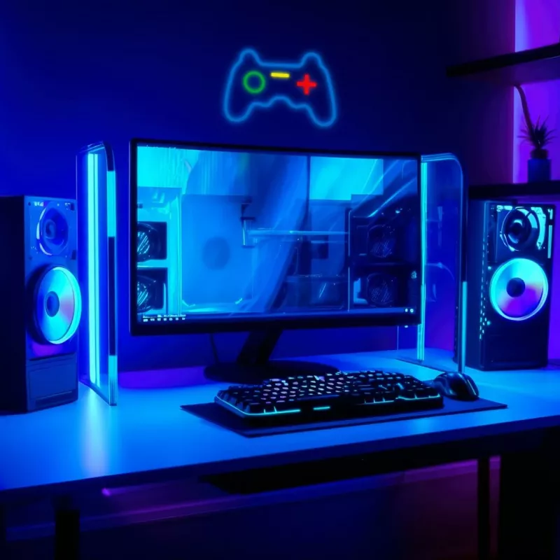 Bekabelde USB-gamepad MANTA SNL55MT met neonlichten