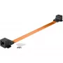 Raamdoorvoer ultra-slim, RJ45, kabel zwart/koper, 30 cm