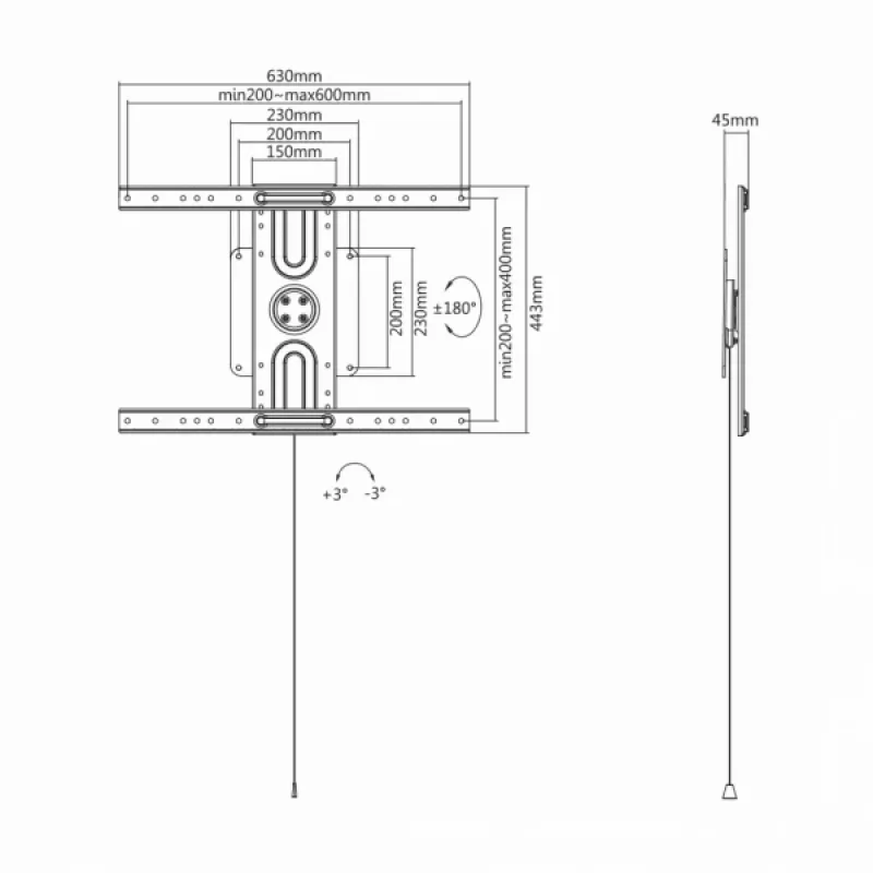 Sbox PLB-1246F vaste wandsteun voor flatscreen-tv 37-70 50kg