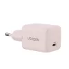 Voeding UGREEN X512 20W USB-C PD-snelladen, roze, 100–240V ingang, 1× USB-C