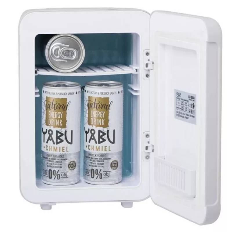 Minikoelkast Adler AD 8084G — compact grijs 12V/230V, 4 L inhoud, draagbaar, deur rechtsdraaiend