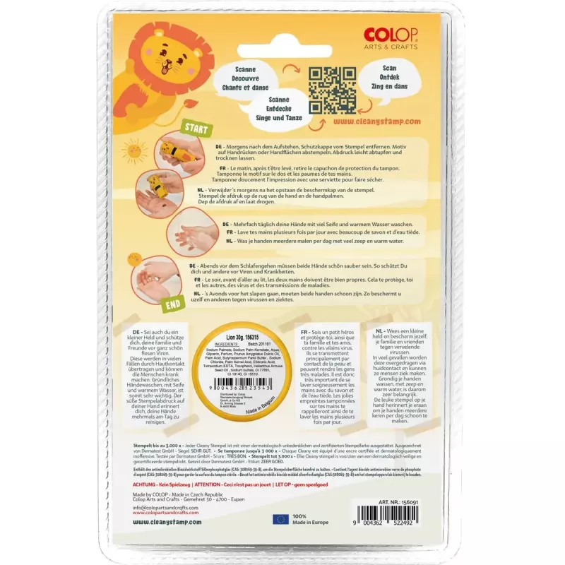 Stempel Colop 156693 rond meerkleurig voor kinderen