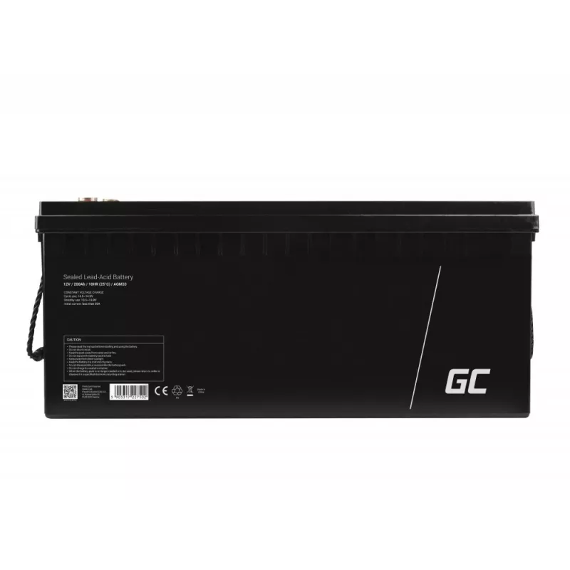 Voertuigaccu Green Cell AGM33 VRLA AGM 200 Ah 12 V, onderhoudsvrij, 58 kg