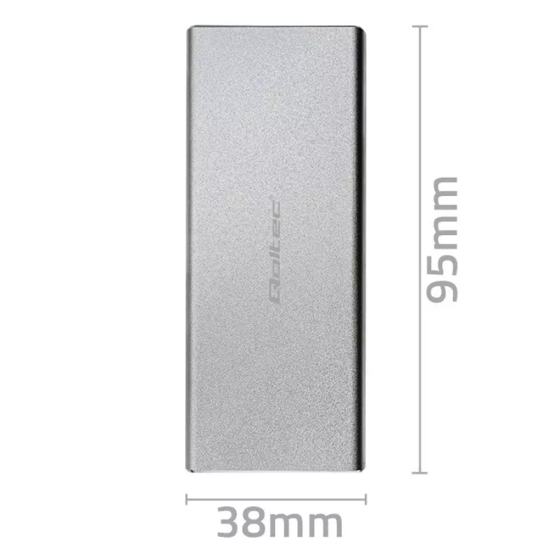 Aluminium behuizing QOLTEC 51833 voor M.2 SSD, SATA naar USB 3.0, ondersteunt tot 2 TB